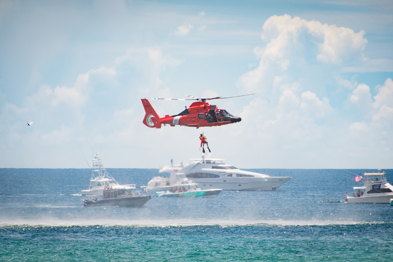 Diving accident insurance covers emergency evacuation by helicopter
